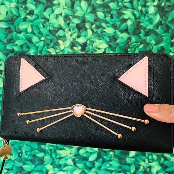 Kate Spade Jazz Things Up Cat Black Wallet - Picture 2 of 8